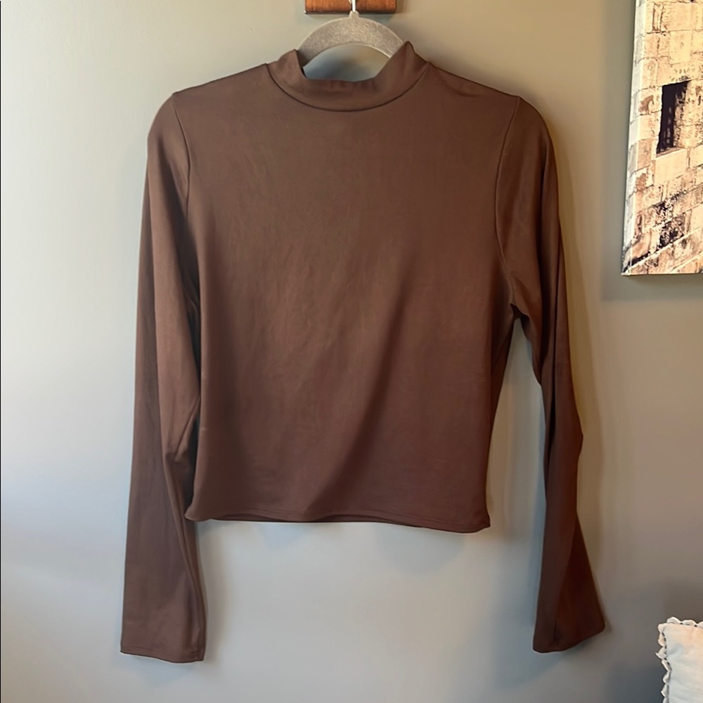 Brown Long Sleeve Women's Top